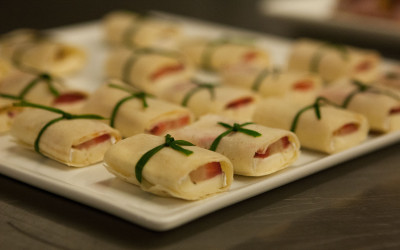 Crepe Camembert and Strawberry Purse